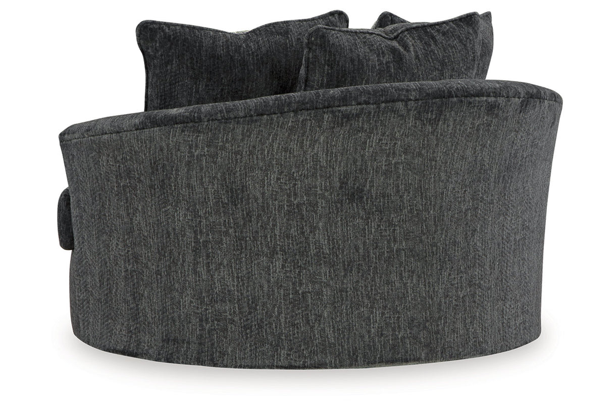 Biddeford Shadow Oversized Swivel Chair and Ottoman from Ashley Furniture - Luna Furniture