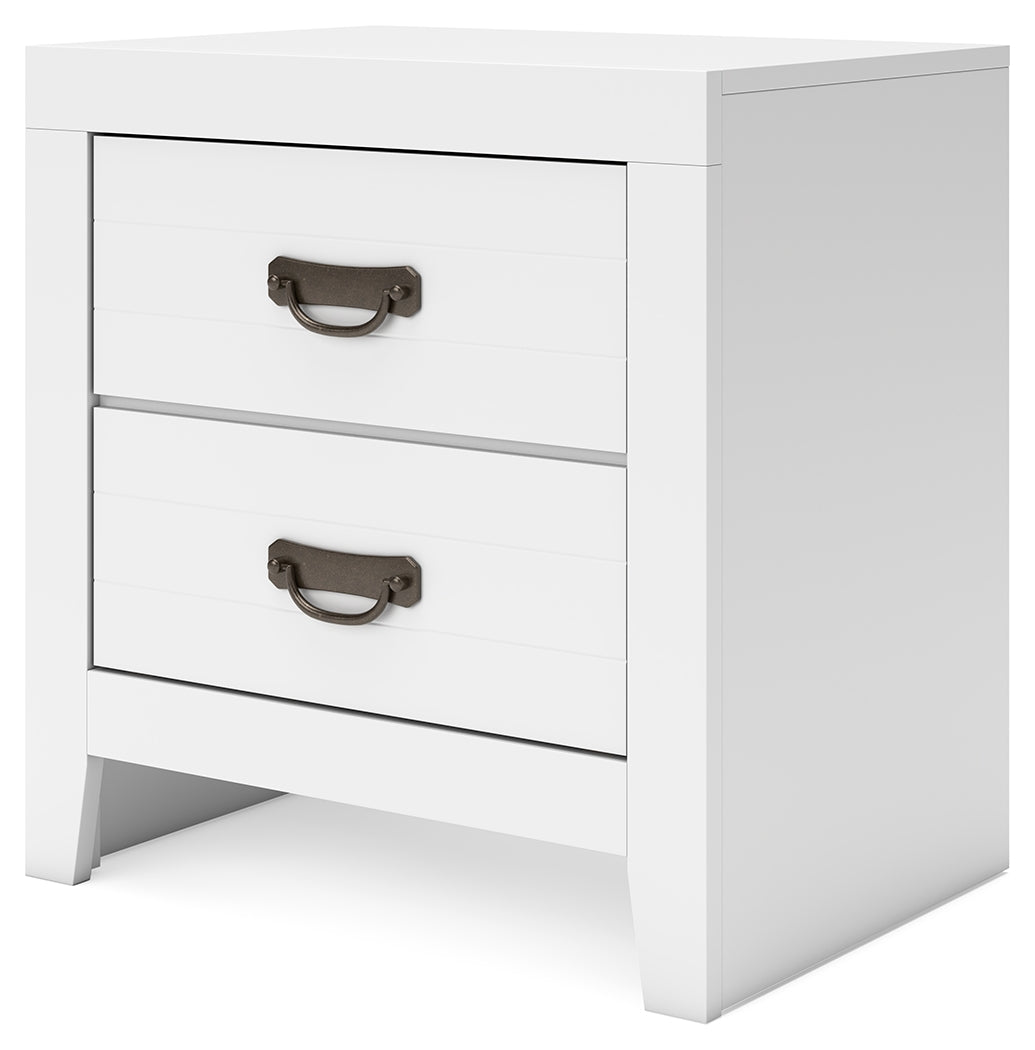 Binterglen King Panel Bed with Mirrored Dresser, Chest and Nightstand in White from Ashley - Luna Furniture