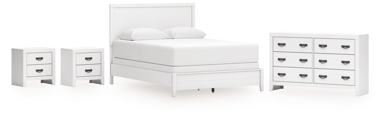 Binterglen Queen Panel Bed with Dresser and 2 Nightstands in White from Ashley - Luna Furniture