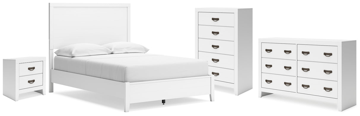 Binterglen White Full Panel Bed, Dresser, Chest and Nightstand from Ashley - Luna Furniture
