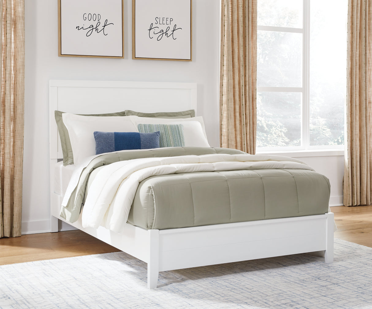 Binterglen White Full Panel Bed, Dresser, Chest and Nightstand from Ashley - Luna Furniture