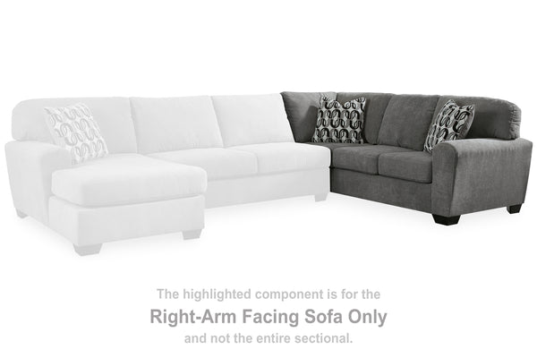 Birkdale Court Gray Right-Arm Facing Sofa