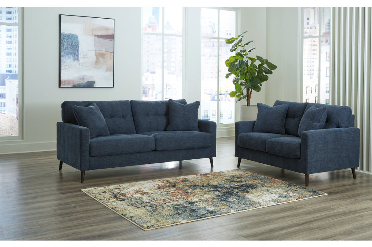 Bixler Navy Sofa, Loveseat and Chair from Ashley Furniture - Luna Furniture