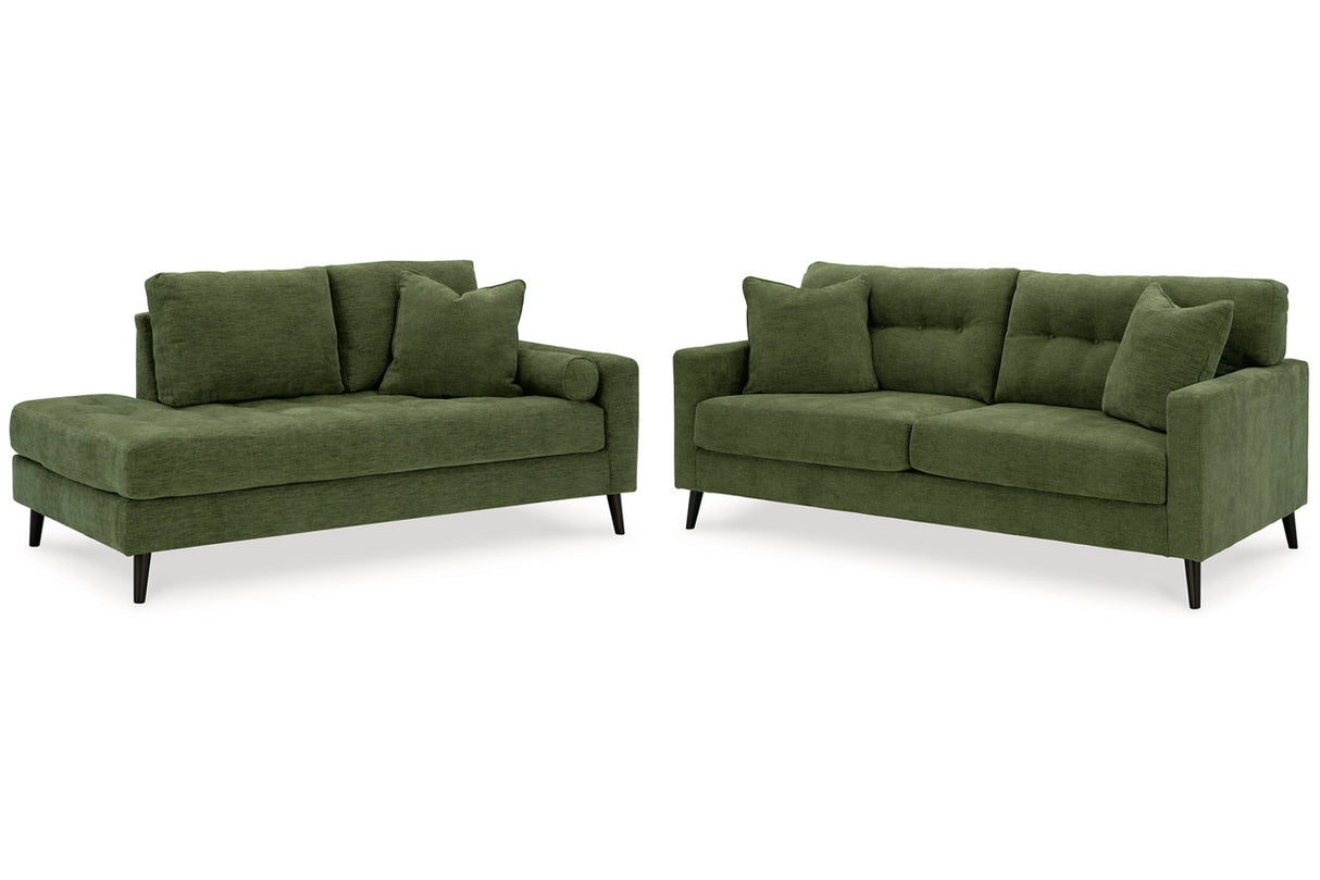 Bixler Olive Sofa and Chaise from Ashley - Luna Furniture