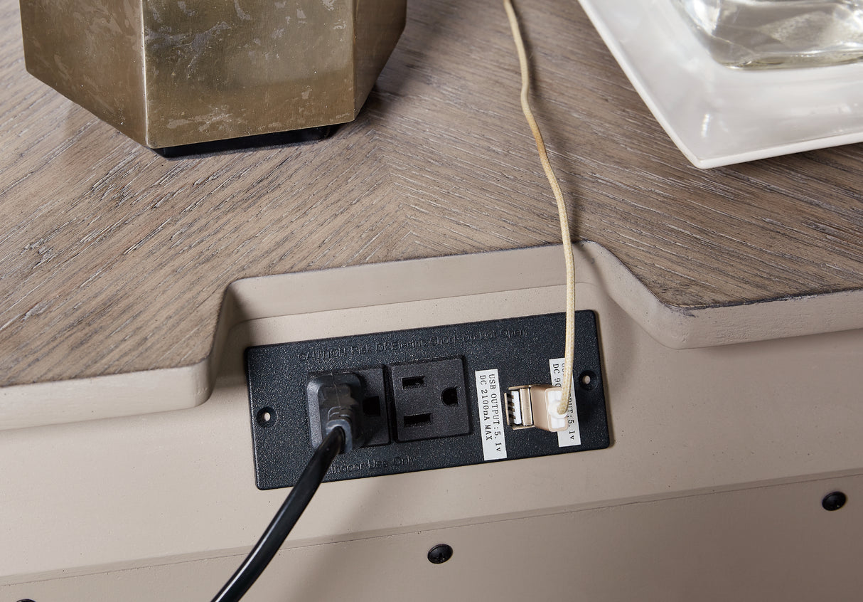 Blairhurst California King Panel Bed with Mirrored Dresser and Nightstand in Light Grayish Brown from Ashley - Luna Furniture