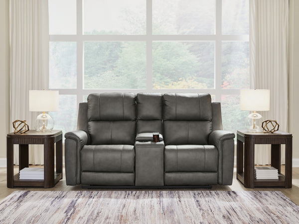Bleckley Anchor Power Reclining Loveseat with Console