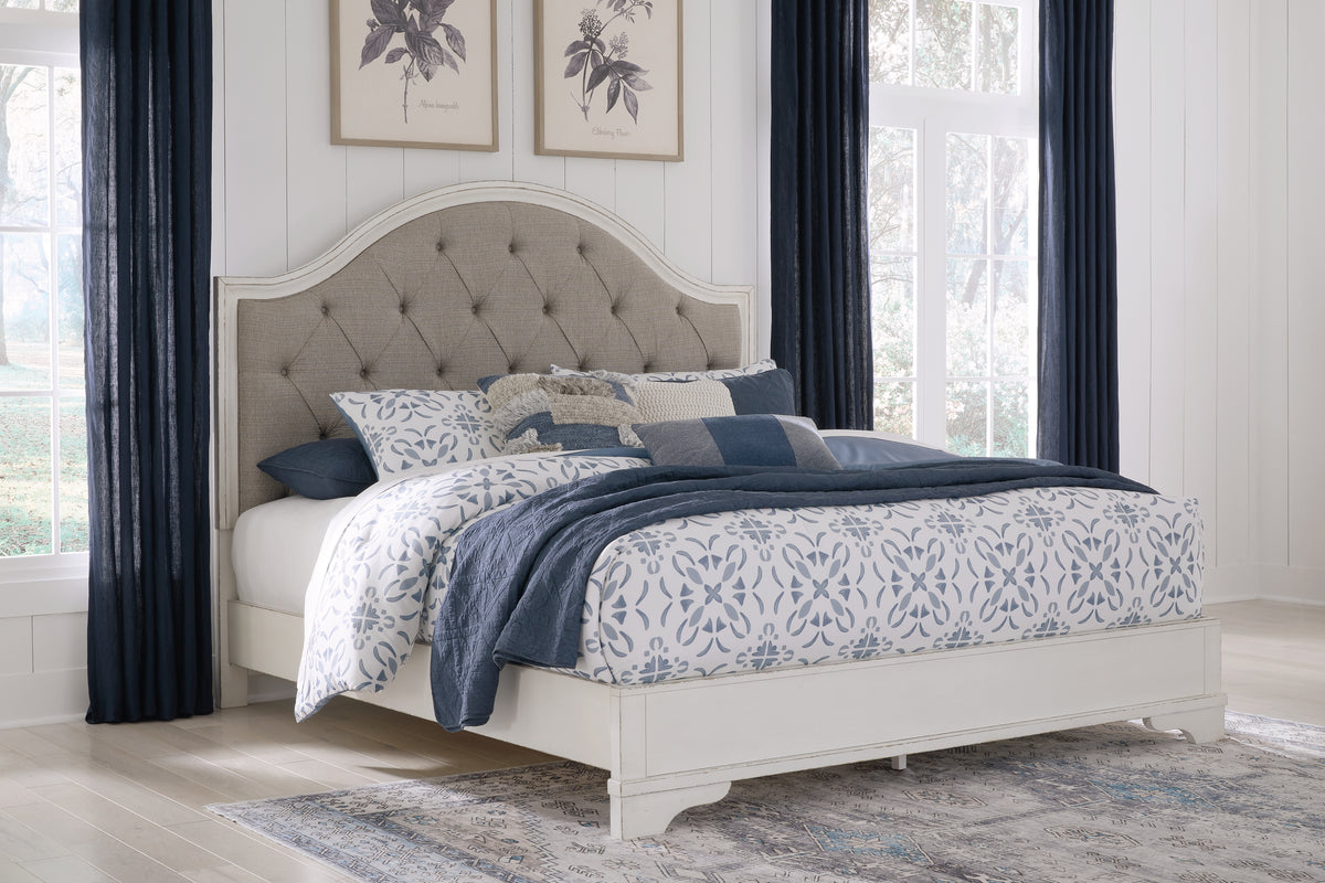 Blendon Rustic Brown King Upholstered Panel Bed from Ashley - Luna Furniture
