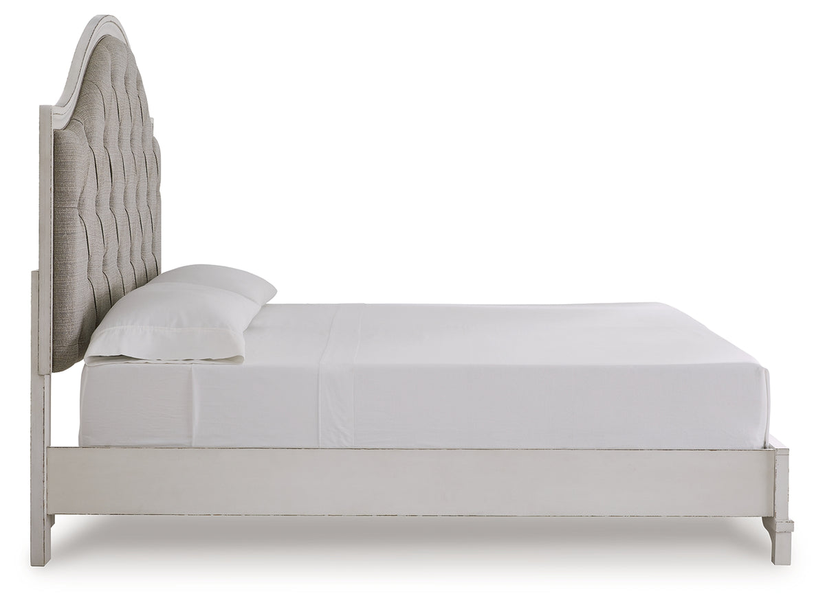 Blendon Rustic Brown King Upholstered Panel Bed from Ashley - Luna Furniture