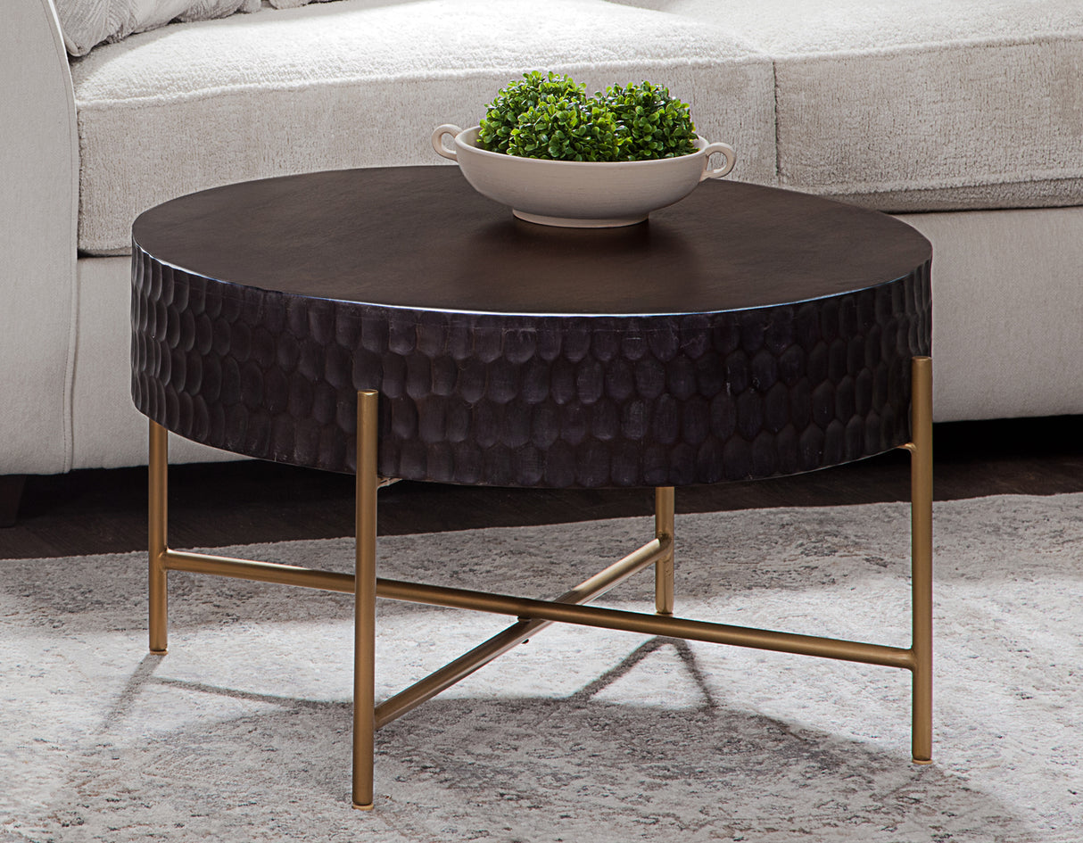 Bobbi 30″ Round Solid Wood Coffee Table from Steve Silver - Luna Furniture