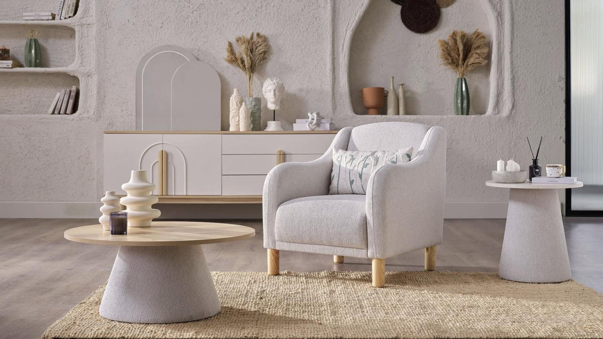 Boheems Cream Living Room Set from Bellona - Luna Furniture