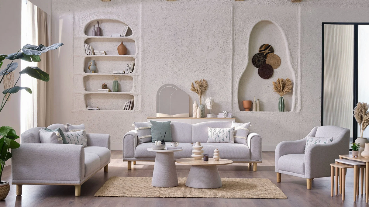 Boheems Cream Living Room Set from Bellona - Luna Furniture