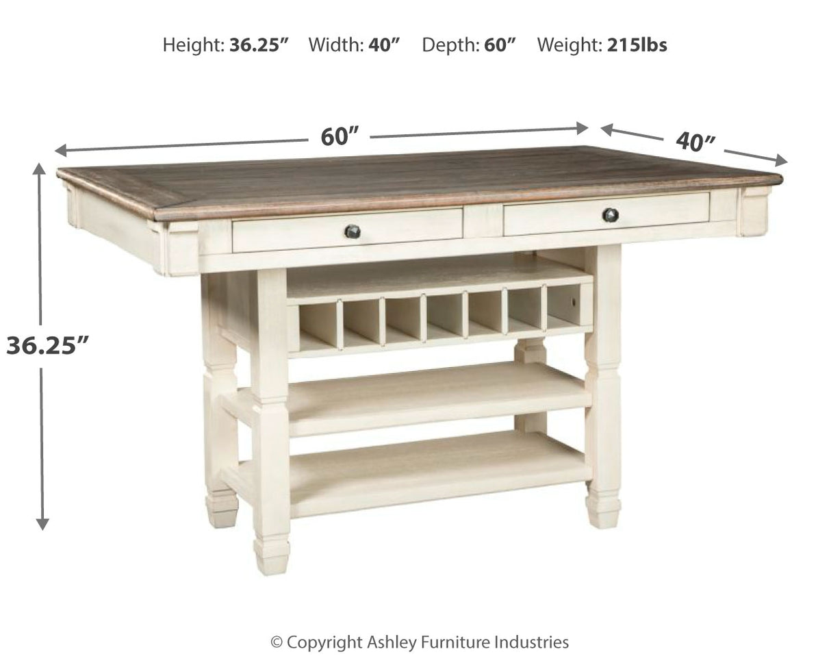 Bolanburg Two-tone Counter Height Dining Table and 4 Barstools from Ashley Furniture - Luna Furniture
