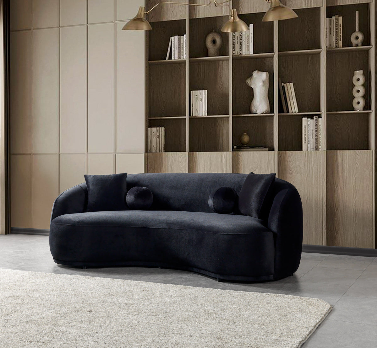 Bonita Black Velvet Living Room Set from Nova Furniture - Luna Furniture