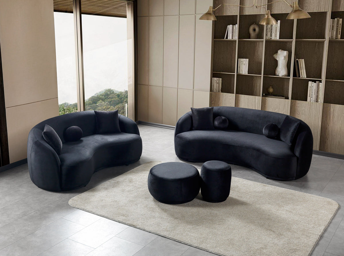 Bonita Black Velvet Living Room Set from Nova Furniture - Luna Furniture
