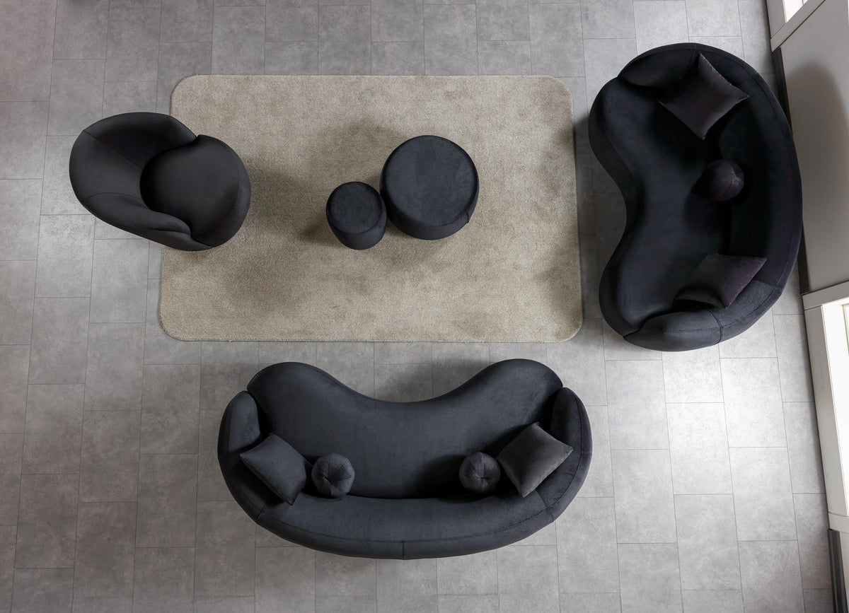 Bonita Black Velvet Living Room Set from Nova Furniture - Luna Furniture