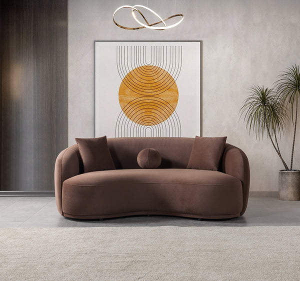 Bonita Coffee Velvet Loveseat