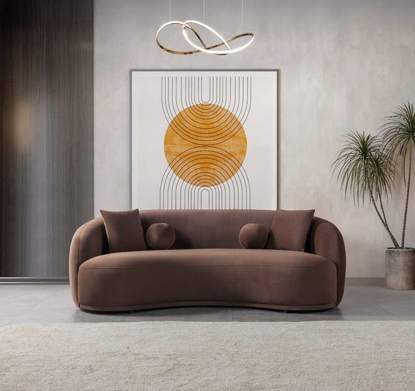 Bonita Coffee Velvet Sofa