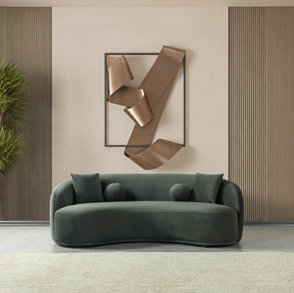 Bonita Green 91" Velvet Sofa