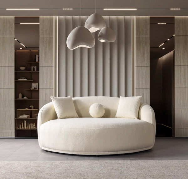 Bonita Ivory Boucle Round Sofa