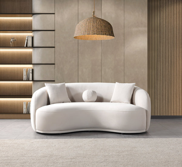 Bonita Ivory Velvet Loveseat
