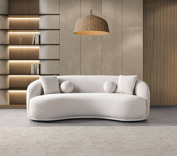 Bonita Ivory Velvet Sofa