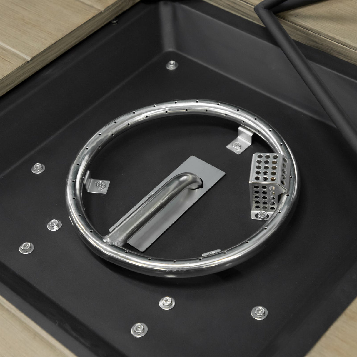 Bordeaux Brown Dining Table w/ Fire Pit & Cooler from Furniture of America - Luna Furniture