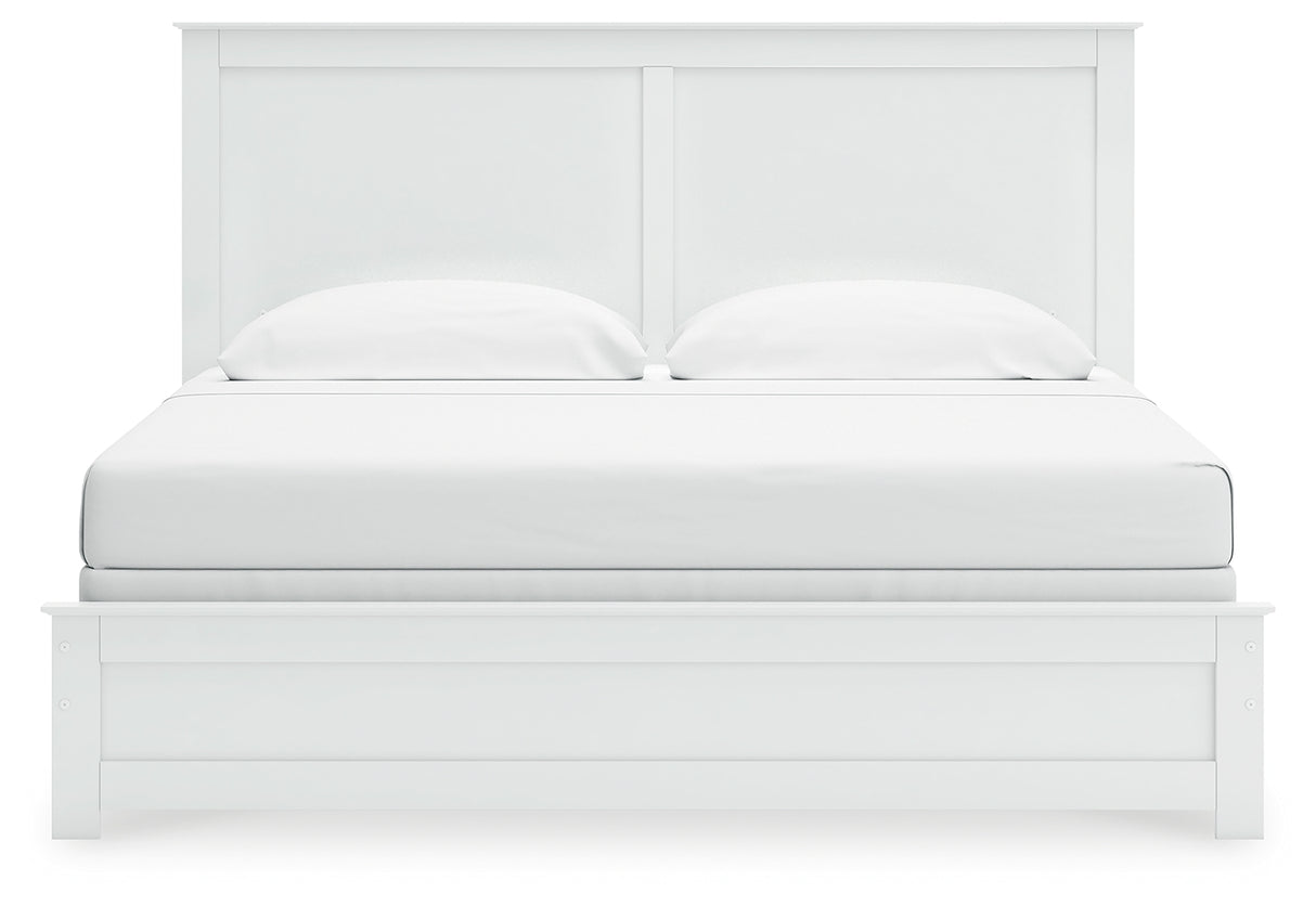 Bostwick Shoals King Panel Bed with Dresser in White from Ashley - Luna Furniture