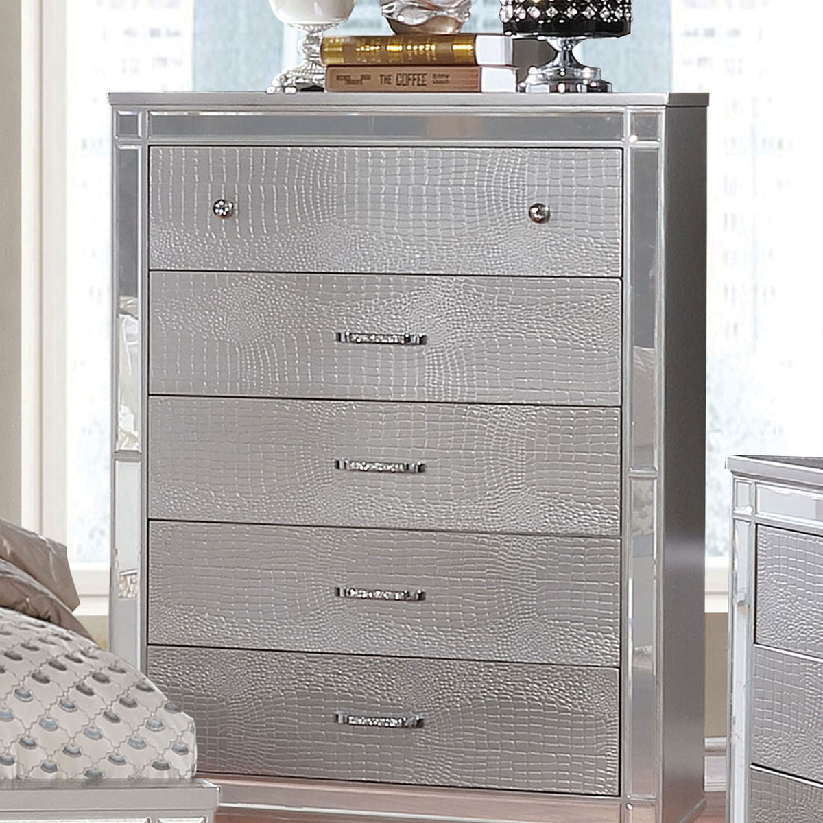 Brachium Silver Contemporary Bedroom Set from Furniture of America - Luna Furniture