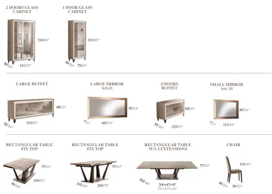 Arredo Ambra 2-Door Glass Cabinet from ESF Furniture - Luna Furniture