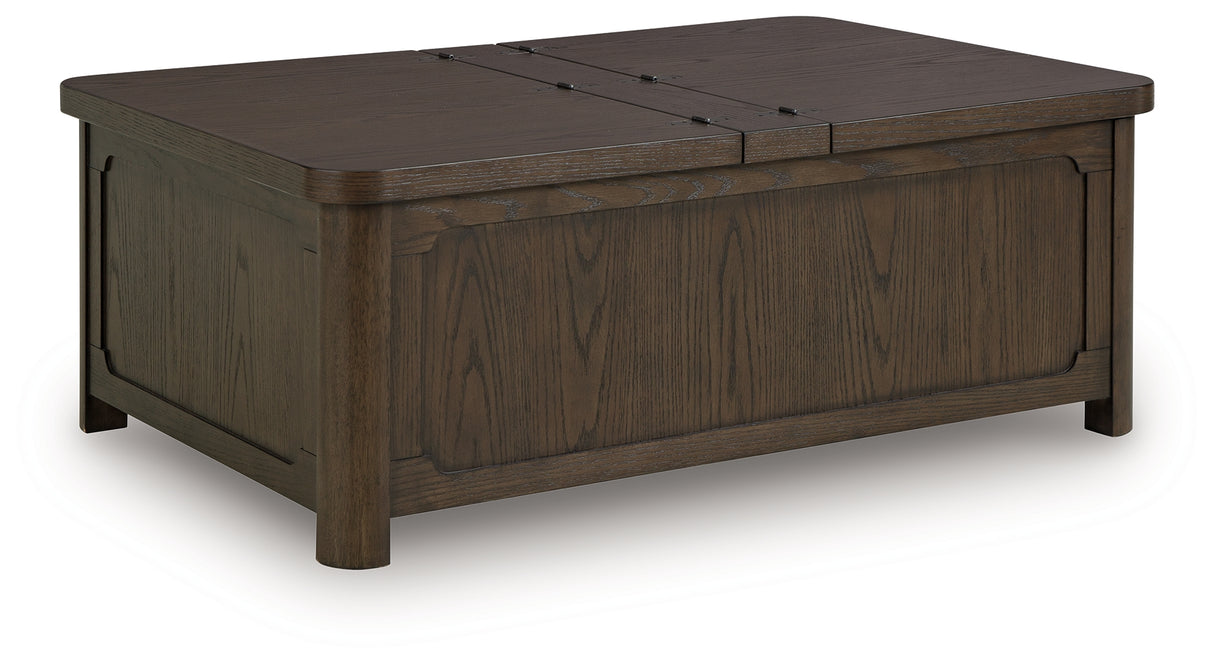 Breckington Dark Brown Coffee Table With Storage from Ashley - Luna Furniture
