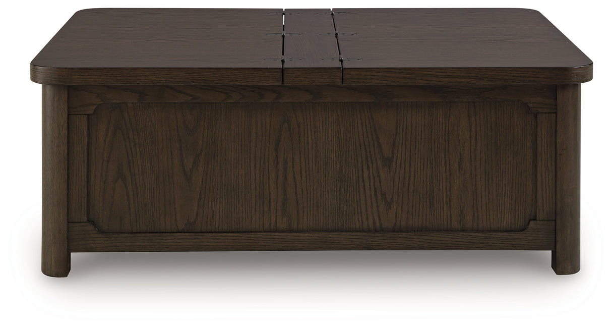 Breckington Dark Brown Coffee Table With Storage from Ashley - Luna Furniture