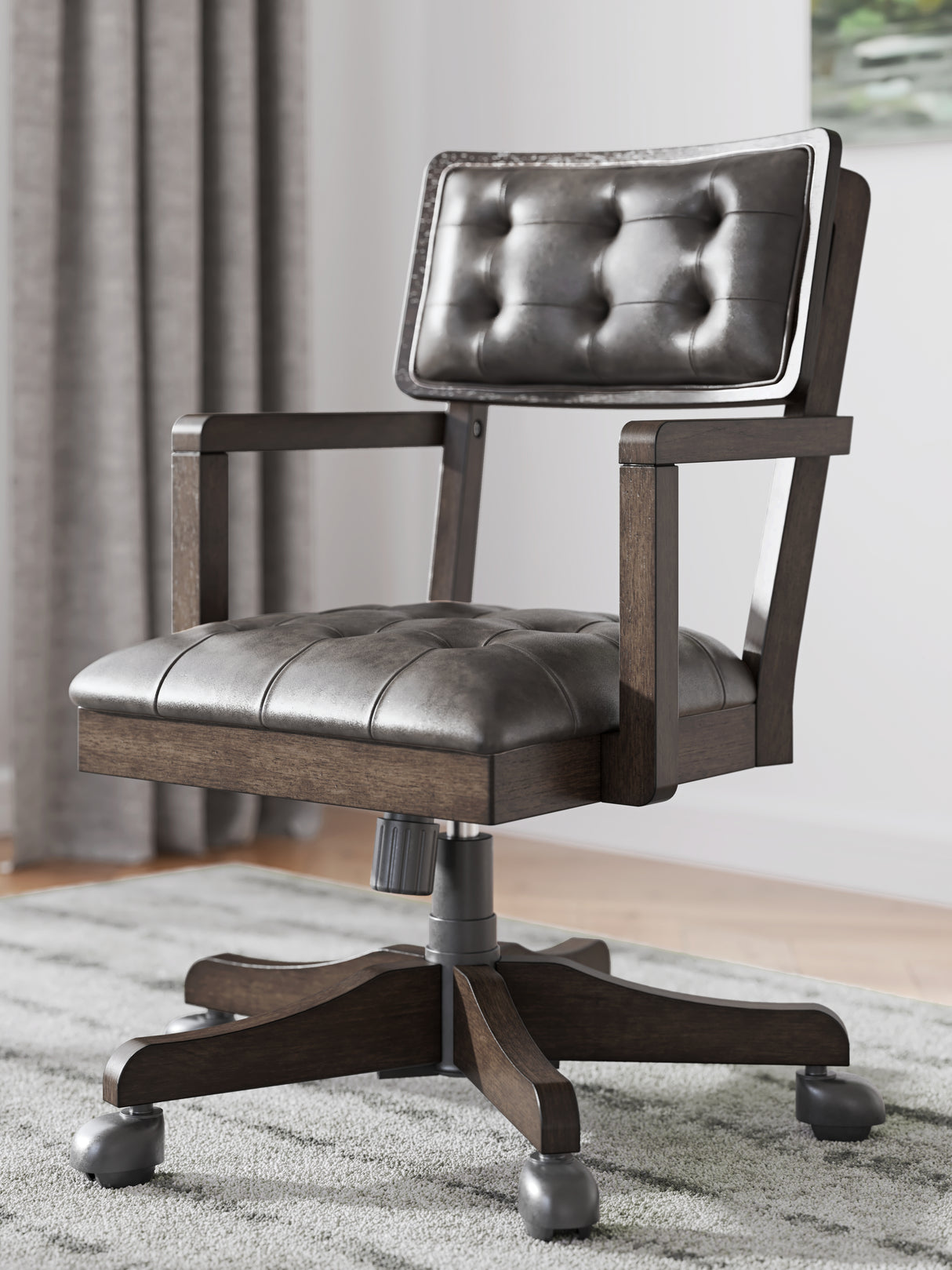 Breckington Dark Brown Home Office Desk Chair from Ashley - Luna Furniture