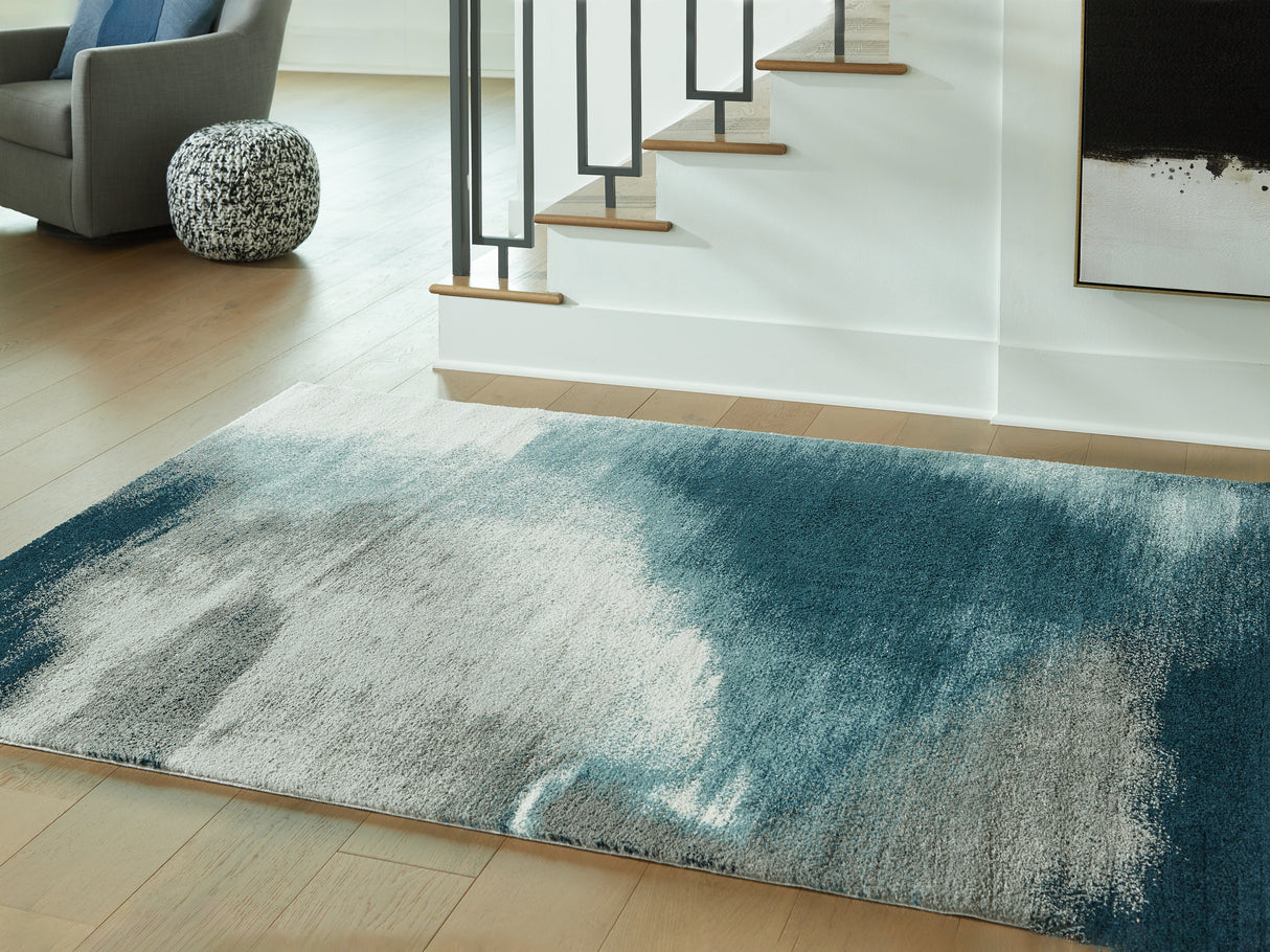 Brentward Blue/Gray/Ivory Medium Rug from Ashley Furniture - Luna Furniture