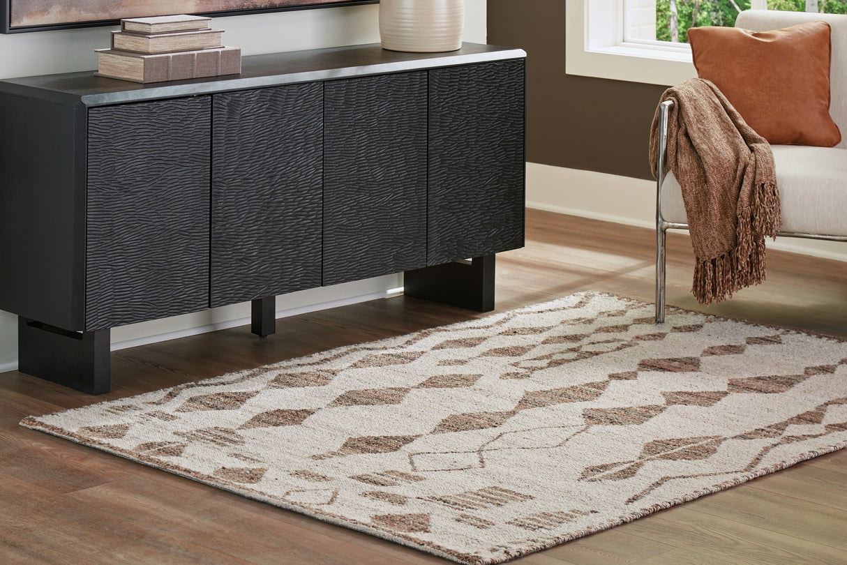Brettler Beige/Brown Medium Rug from Ashley - Luna Furniture