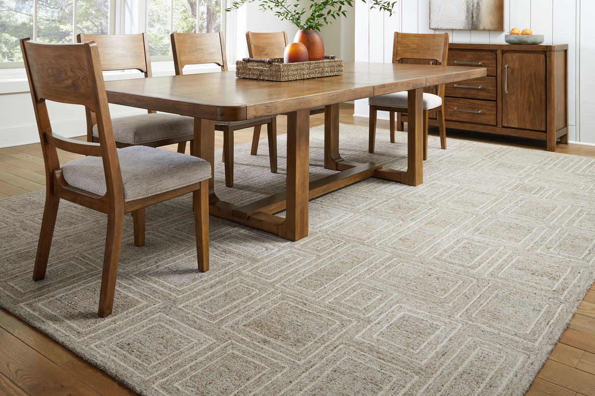 Brickburgh Gray/Ivory/Honey Extra Large Rug from Ashley Furniture - Luna Furniture