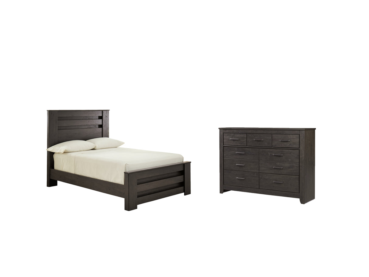 Brinxton Full Panel Bed with Dresser in Charcoal from Ashley - Luna Furniture