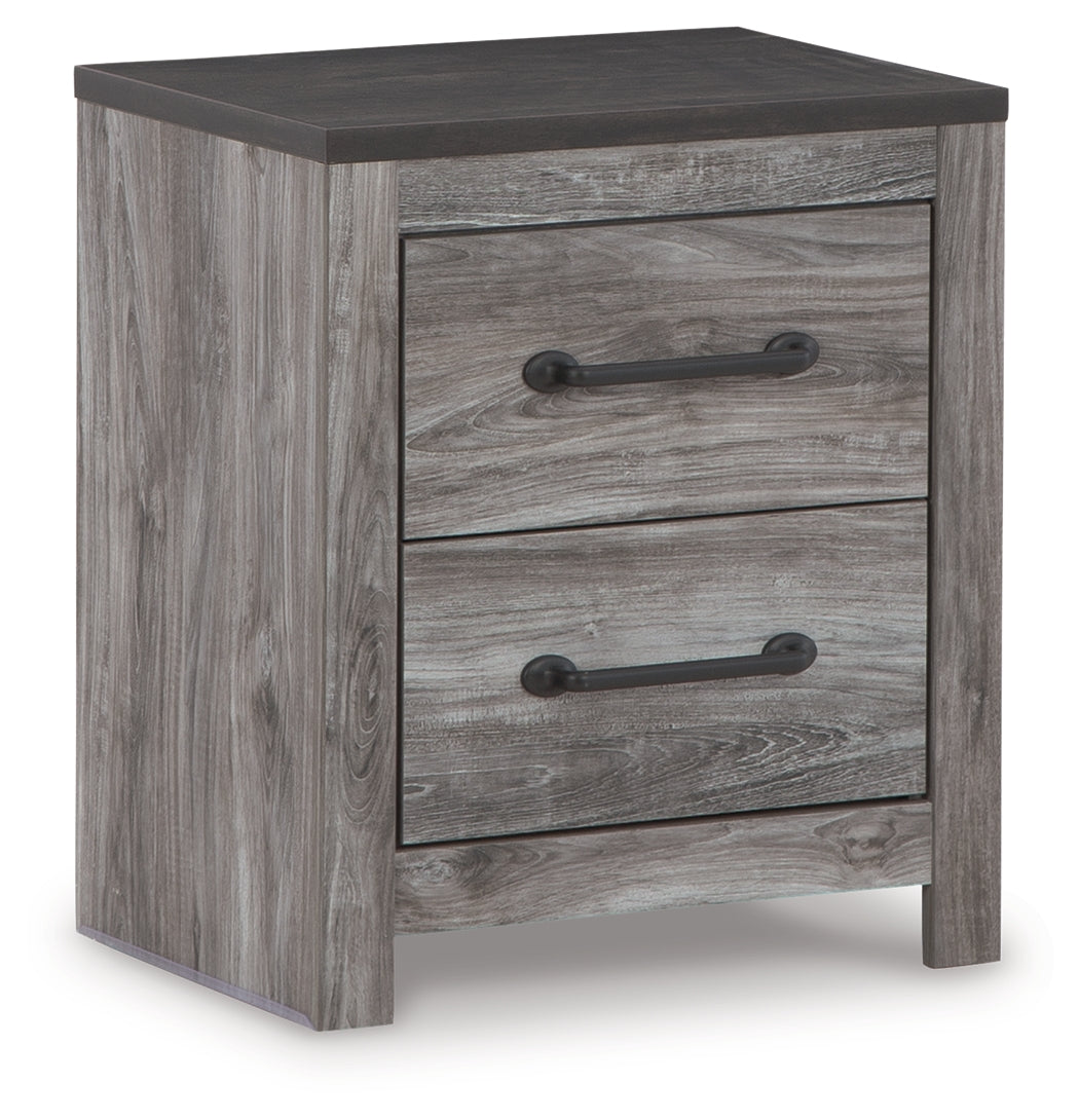 Bronyan King Panel Bed with Mirrored Dresser, Chest and 2 Nightstands in Dark Gray from Ashley Furniture - Luna Furniture