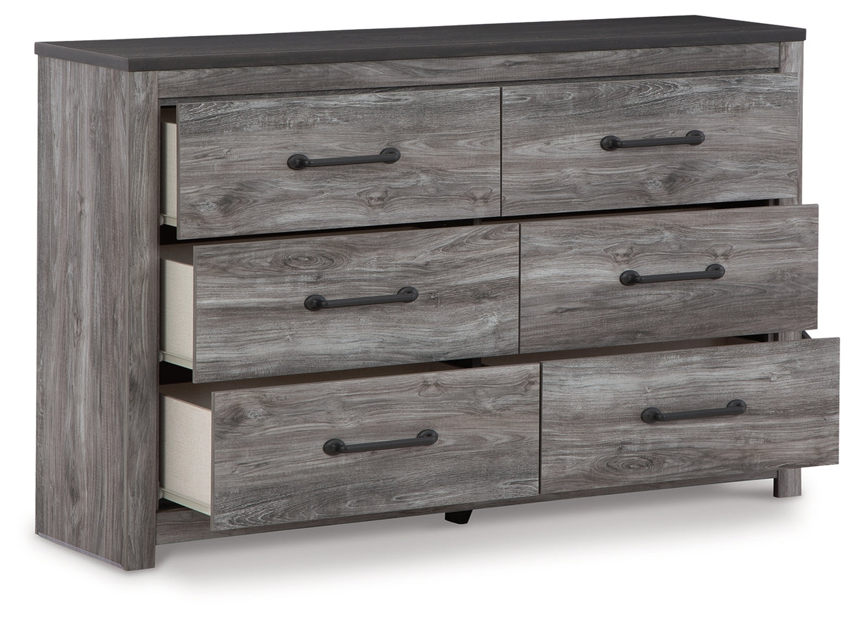 Bronyan Queen Panel Bed with Dresser in Dark Gray from Ashley - Luna Furniture