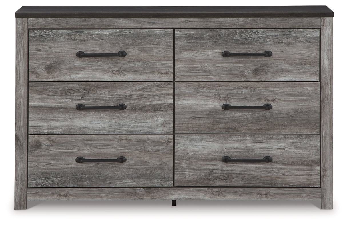 Bronyan Queen Panel Bed with Dresser in Dark Gray from Ashley - Luna Furniture