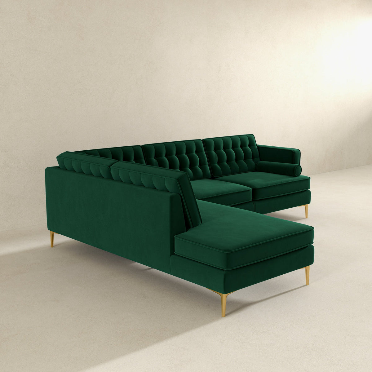 Brooke Green Sectional Sofa Left Facing from Ashcroft Furniture - Luna Furniture