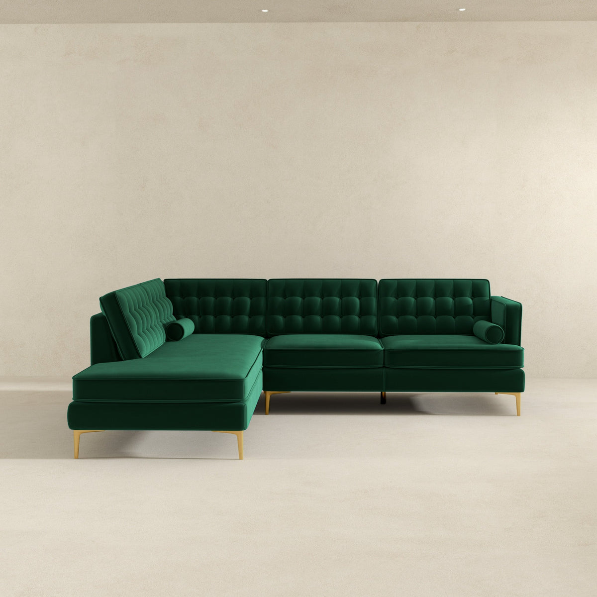 Brooke Green Sectional Sofa Left Facing from Ashcroft Furniture - Luna Furniture