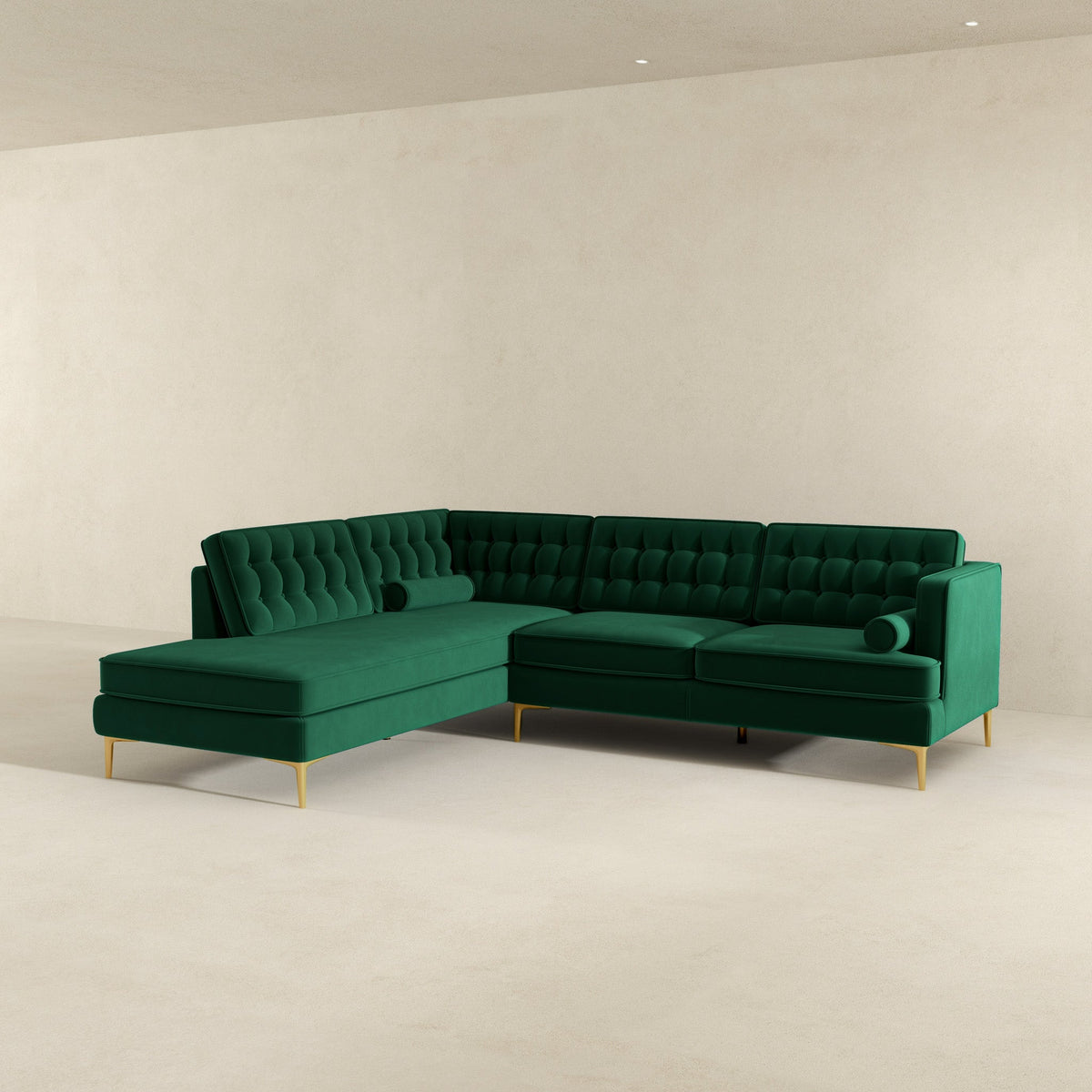 Brooke Green Sectional Sofa Left Facing from Ashcroft Furniture - Luna Furniture