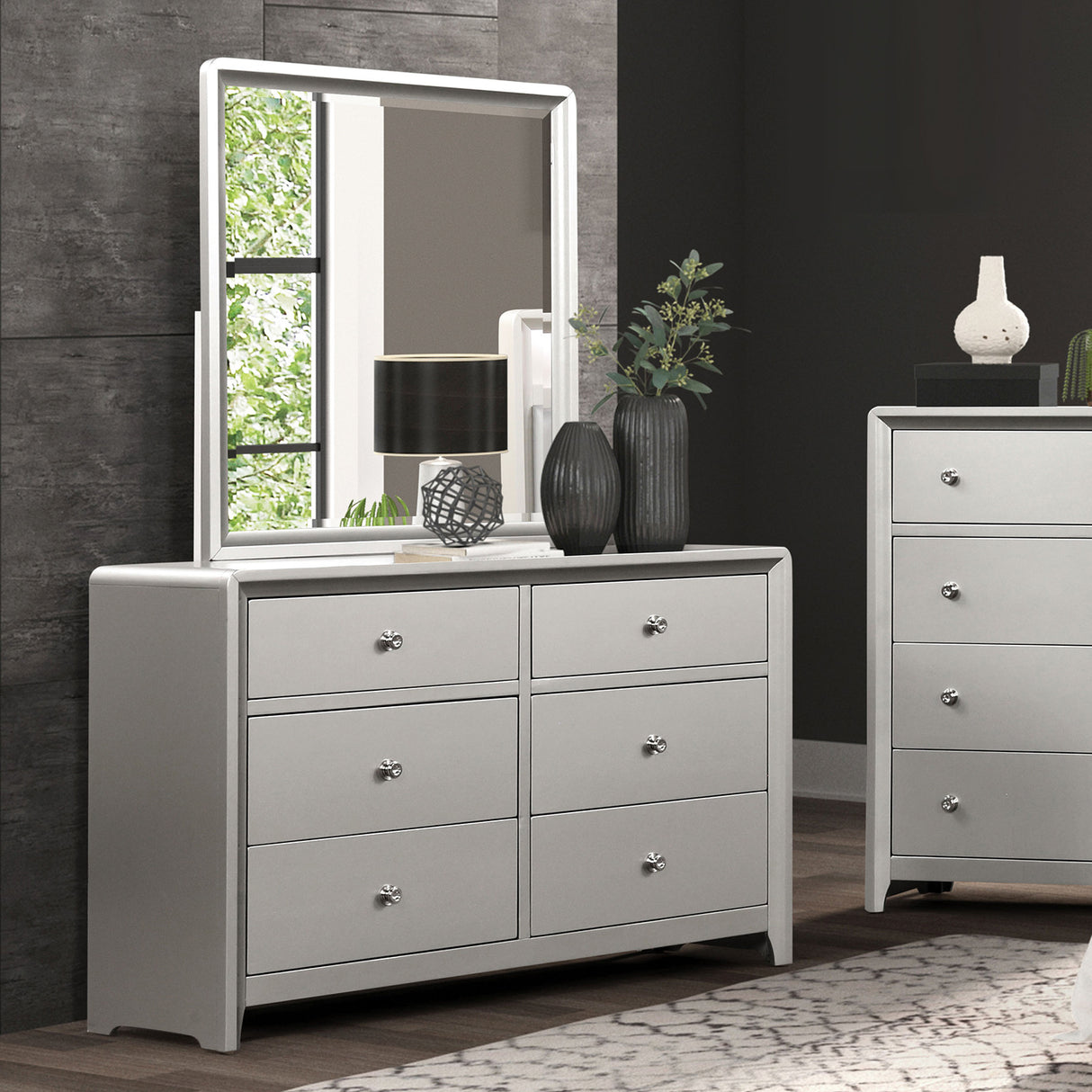 Bryne Champagne Mirror (Mirror Only) from Furniture of America - Luna Furniture