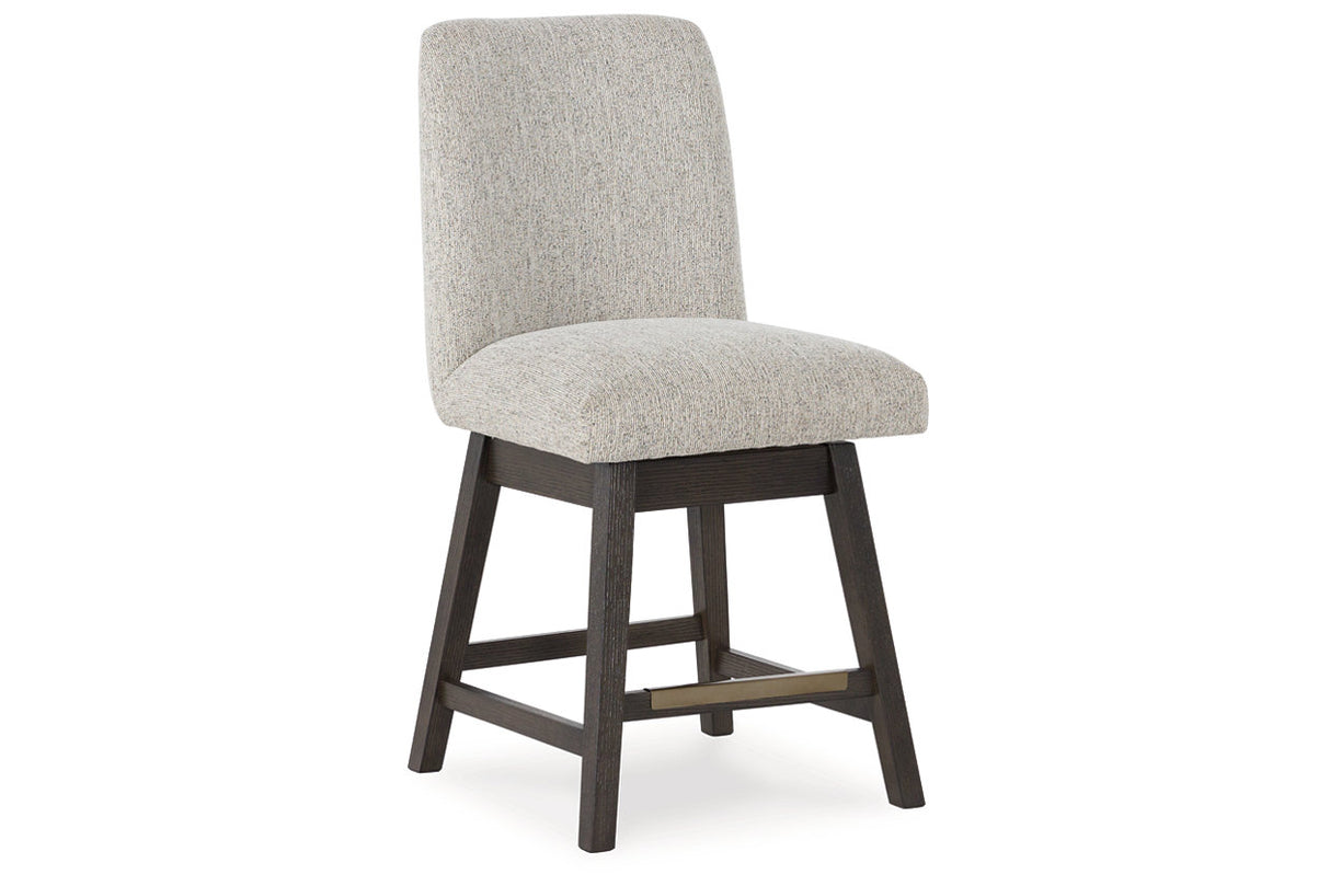 Burkhaus Dark Brown Counter Height Dining Table and 6 Barstools from Ashley - Luna Furniture