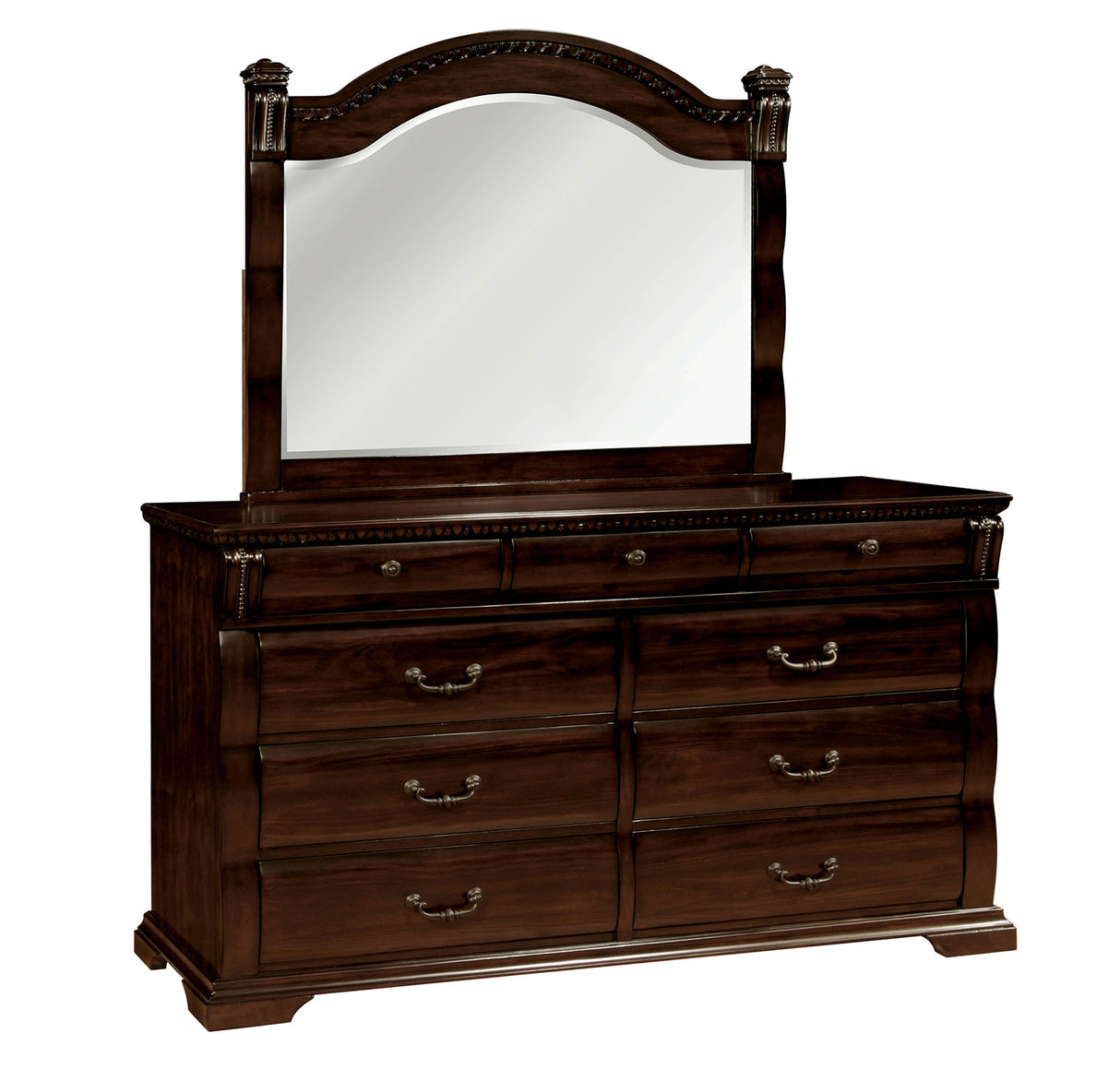 Burleigh Cherry Mirror (Mirror Only) from Furniture of America - Luna Furniture