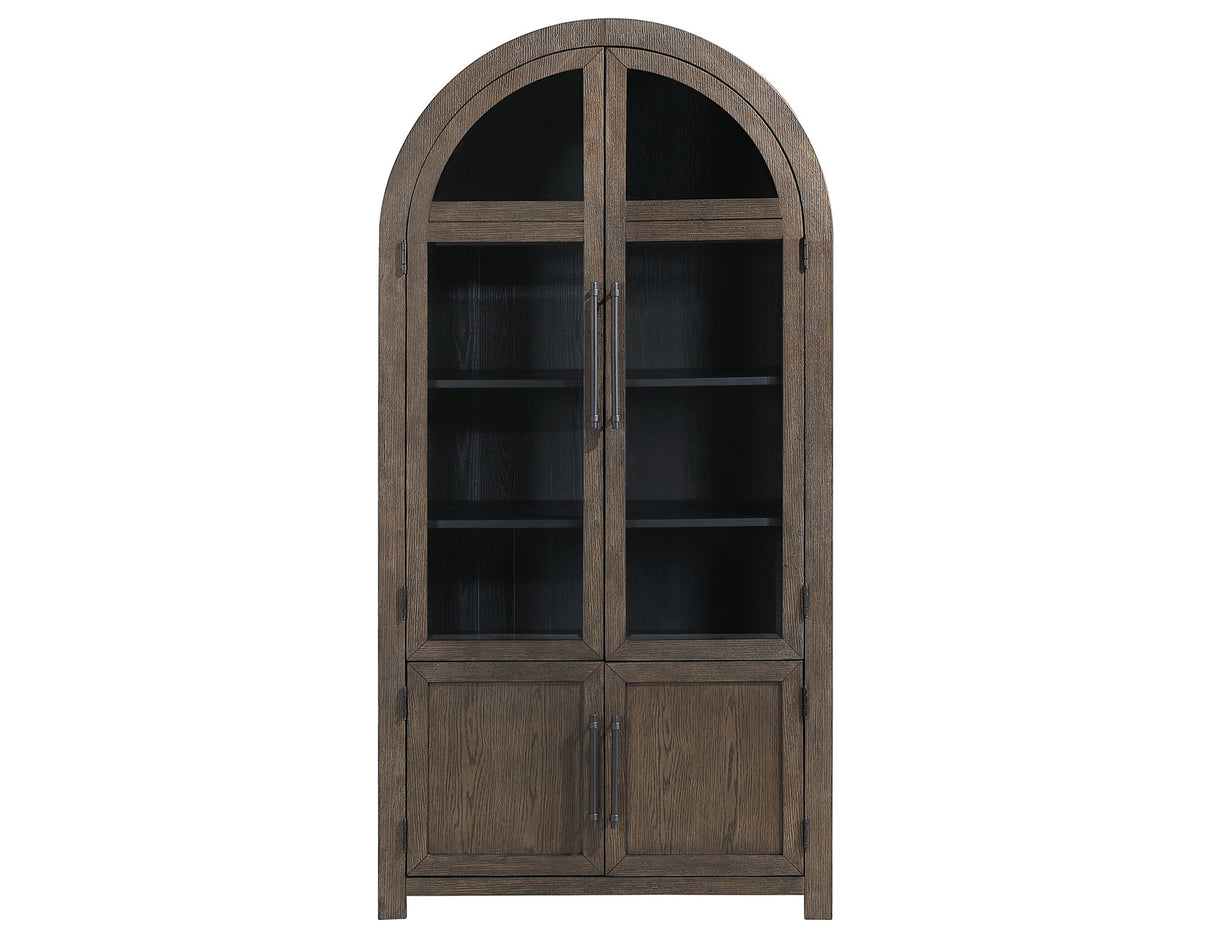 Burlington Cocoa Curio with Black Interior from Steve Silver - Luna Furniture