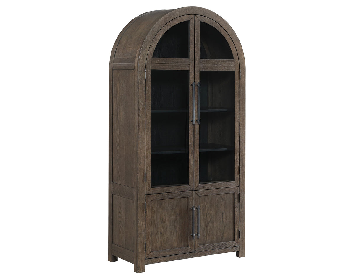 Burlington Cocoa Curio with Black Interior from Steve Silver - Luna Furniture