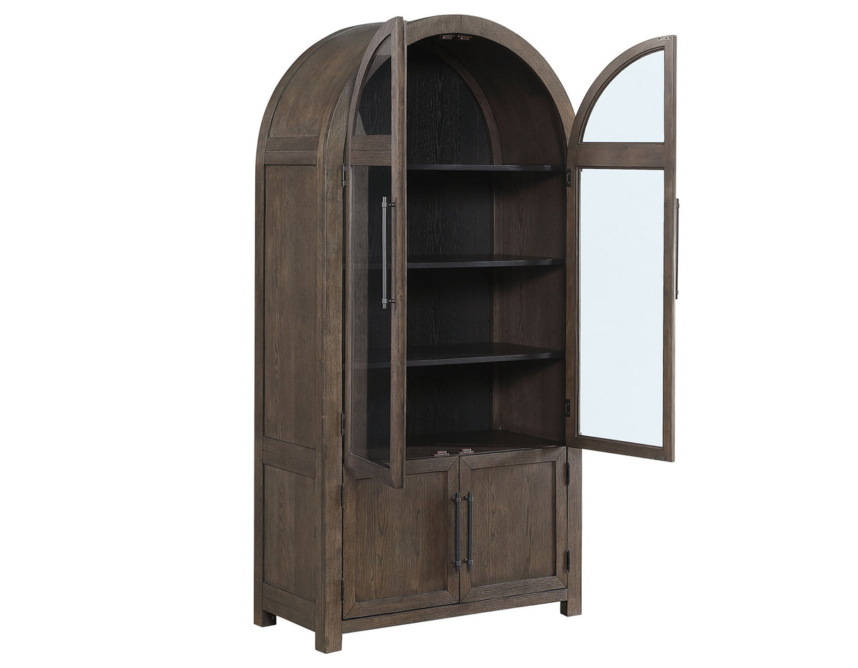 Burlington Cocoa Curio with Black Interior from Steve Silver - Luna Furniture