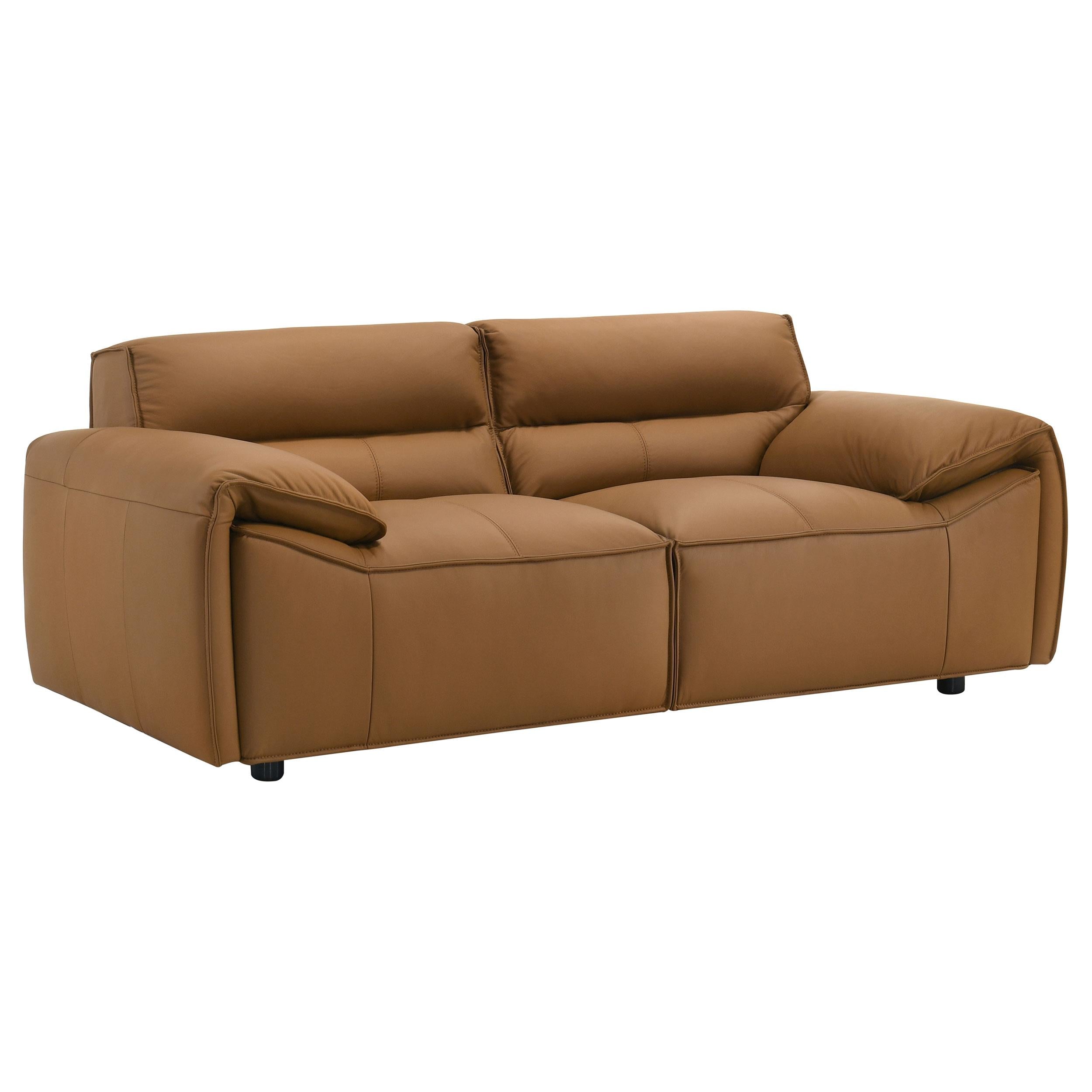 NOWHERE LIKE  ブラウンレザーオットマン Buxton Orange Top Grain Leather Upholstered Loveseat – Luna Furniture