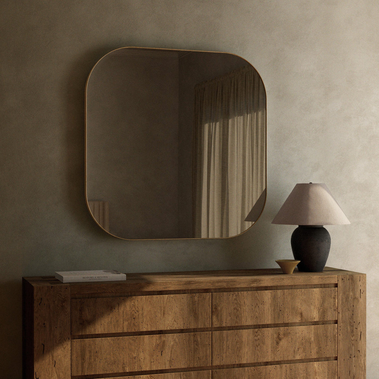 Bellvue Square Mirror in Polished Brass from Four Hands - Luna Furniture